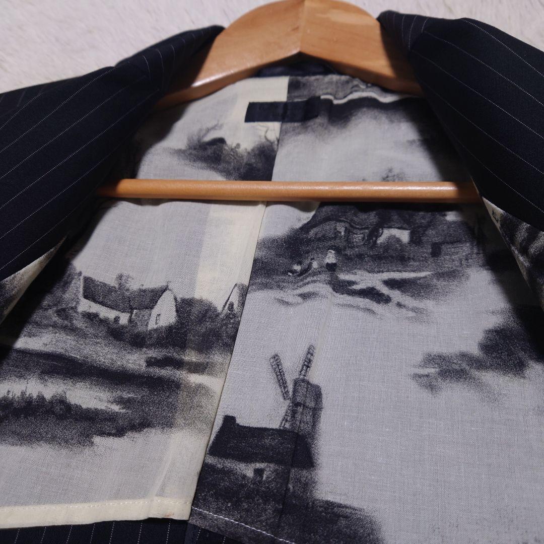 【希少】ポールスミス スーツセットアップ ストライプ 裏地総柄 シルク混