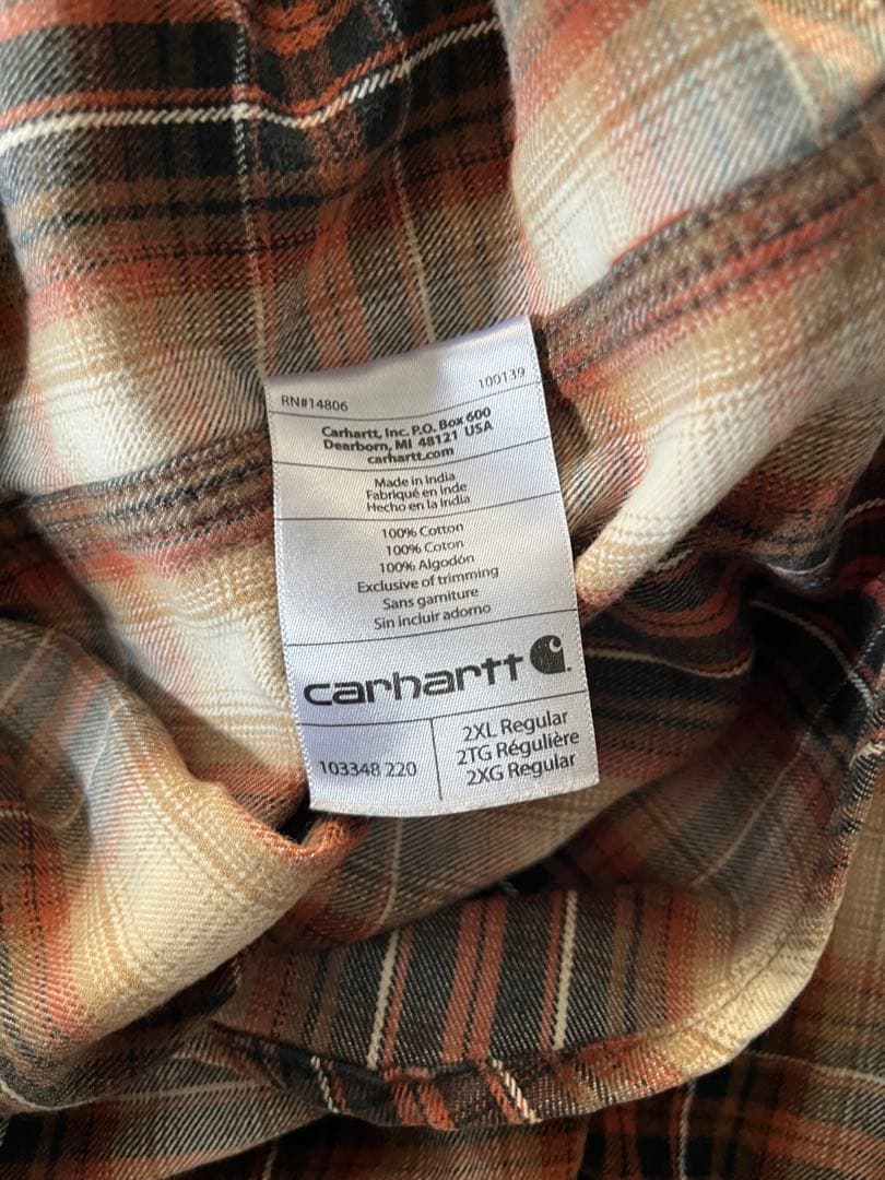 Carhartt チェック柄 2XL ネルシャツ　古着