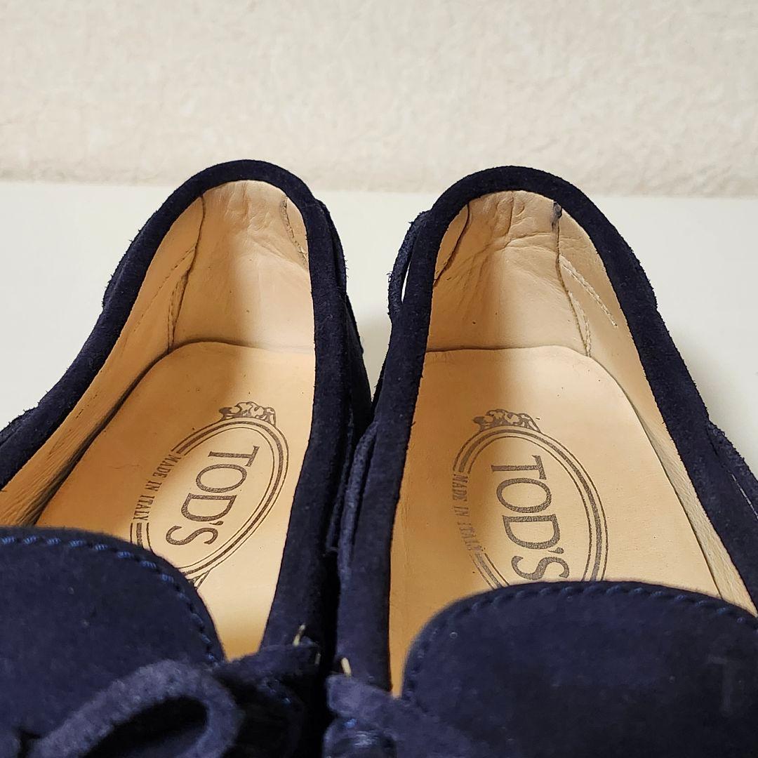 トッズ ドライビングシューズ 37 ネイビー ヌバック ゴンミーニ