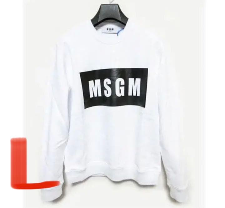 MSGM エムエスジーエム クルーネック スウェット ホワイト メンズ 白