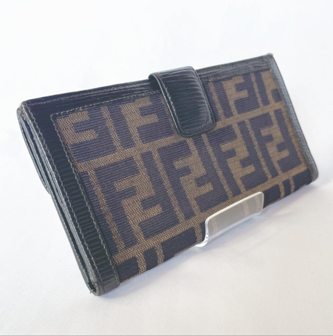 【FENDI（フェンディ）】ヴィンテージ ズッカ柄 フラップ長財布 FFロゴ