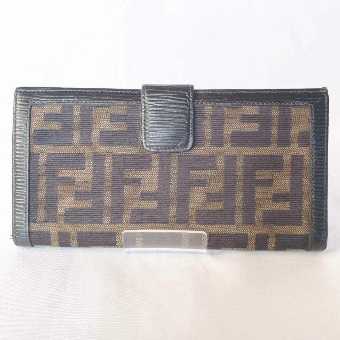 【FENDI（フェンディ）】ヴィンテージ ズッカ柄 フラップ長財布 FFロゴ