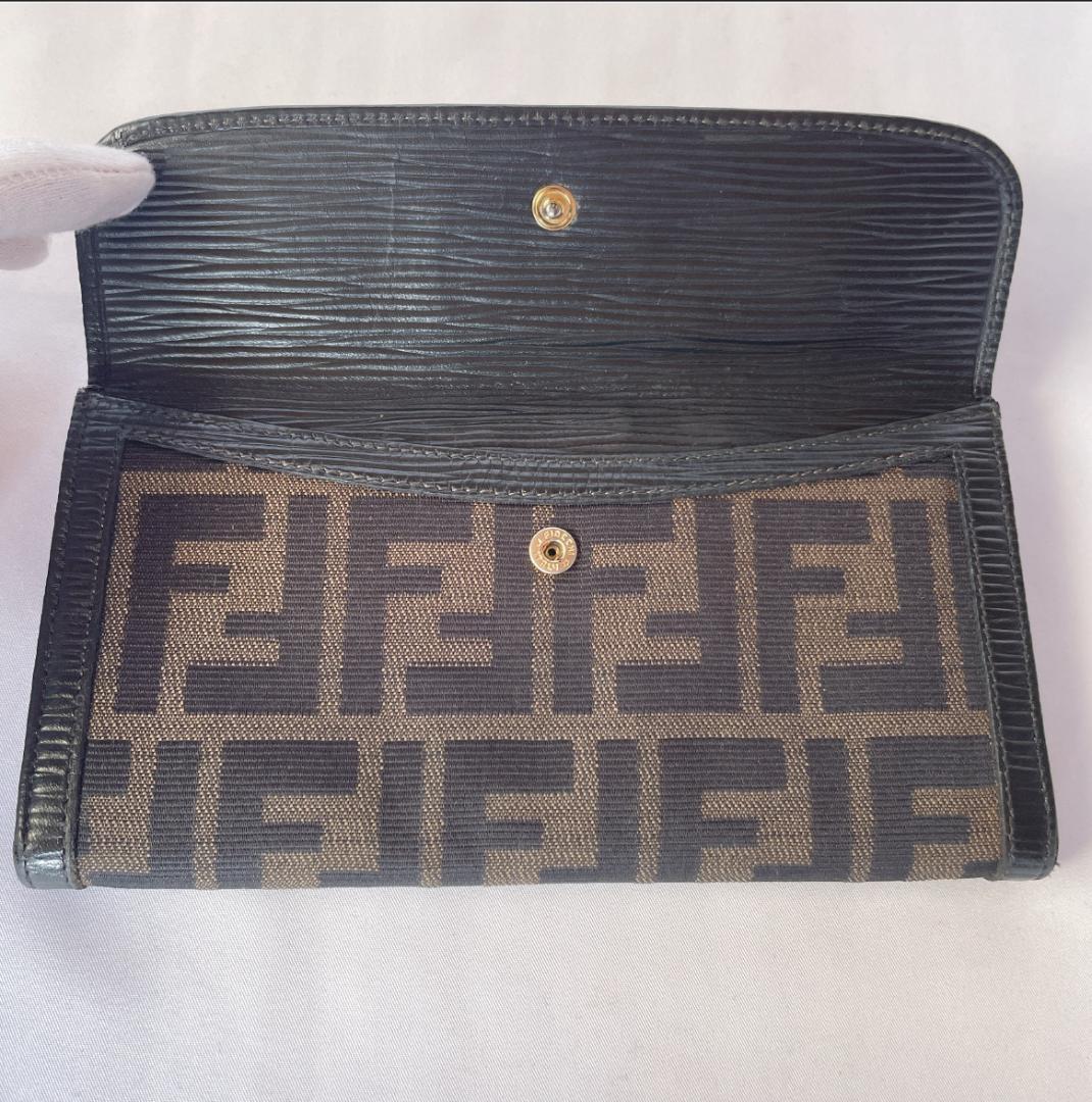 【FENDI（フェンディ）】ヴィンテージ ズッカ柄 フラップ長財布 FFロゴ