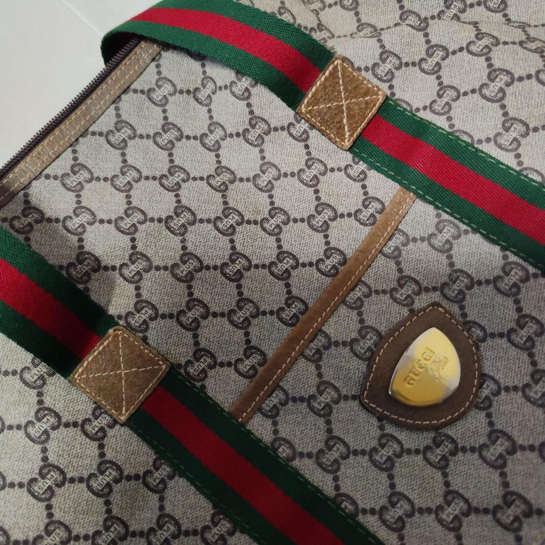 【美品】GUCCI オールドグッチ ボストンバッグ シェリーライン GG w11