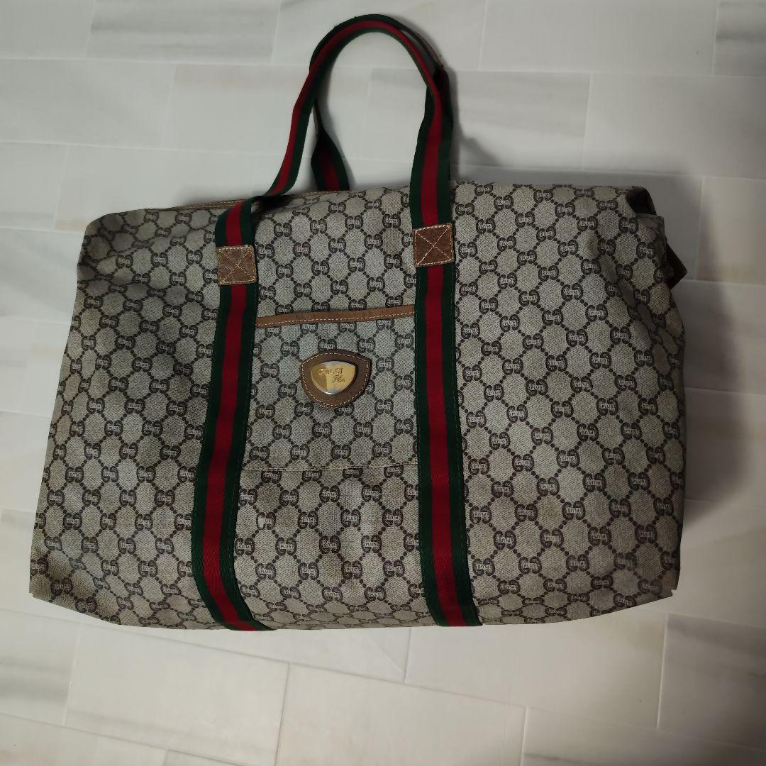 【美品】GUCCI オールドグッチ ボストンバッグ シェリーライン GG w11