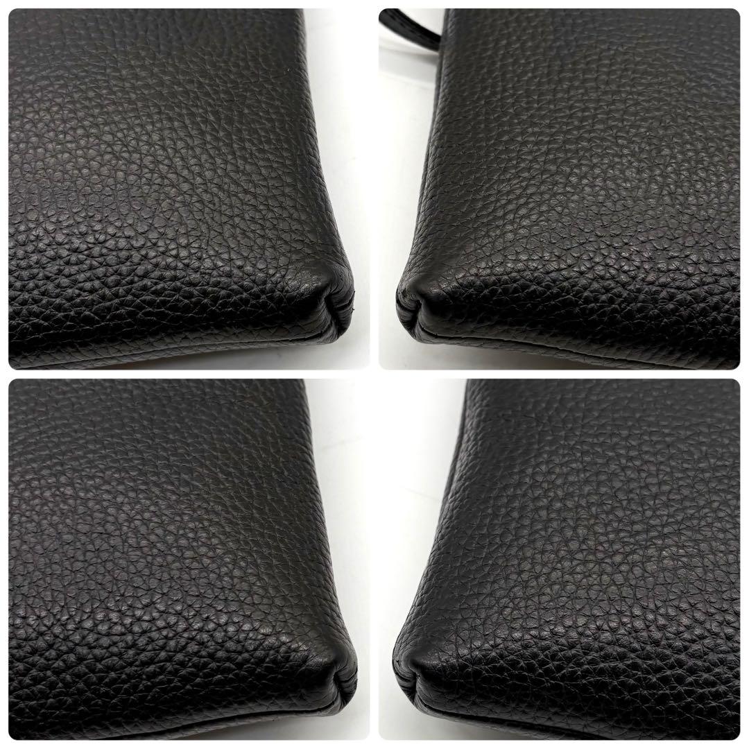 【極美品】ハッシュタグ ショルダーバッグ サコッシュ レザー 斜め掛け ブラック