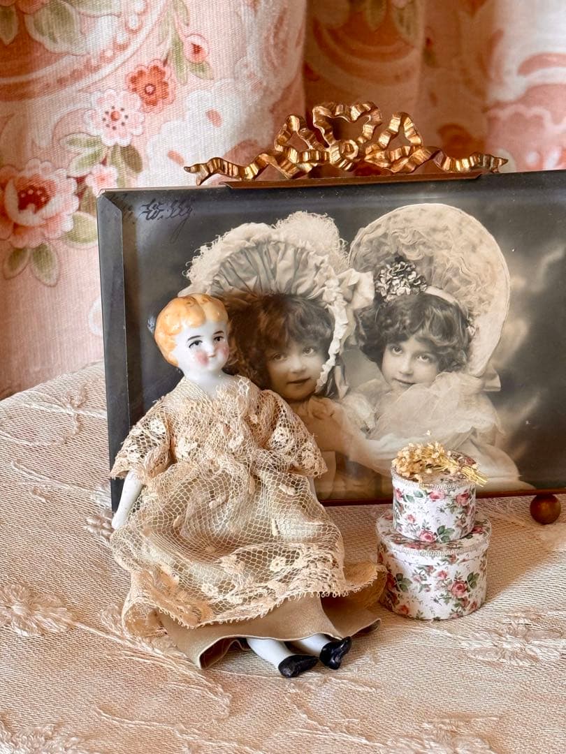アンティーク　＊チャイナヘッドドール12cm ＊　ミニョネット