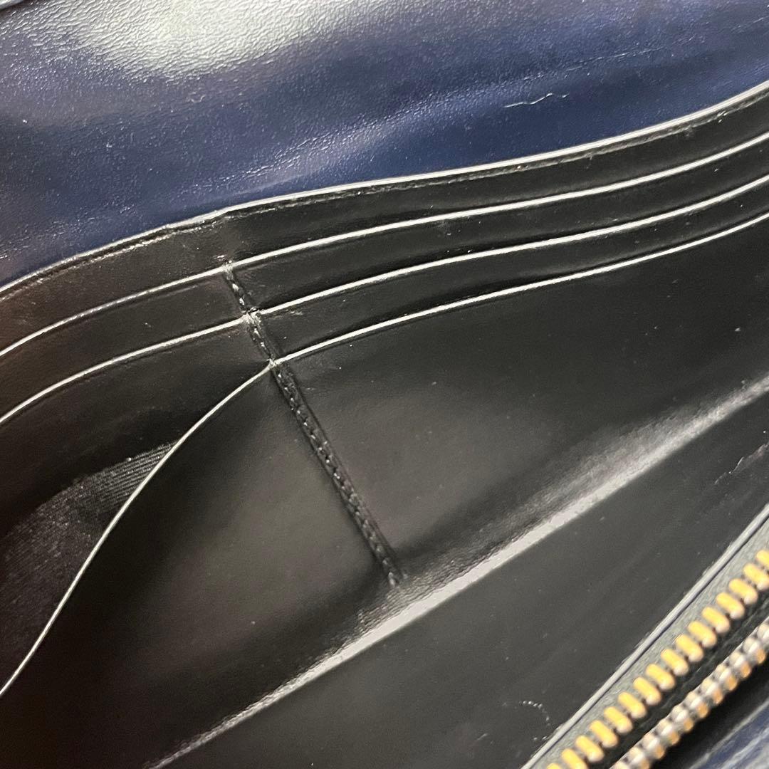 ロエベ✨長財布　リピートアナグラム　ネイビー　バイカラー　メンズ