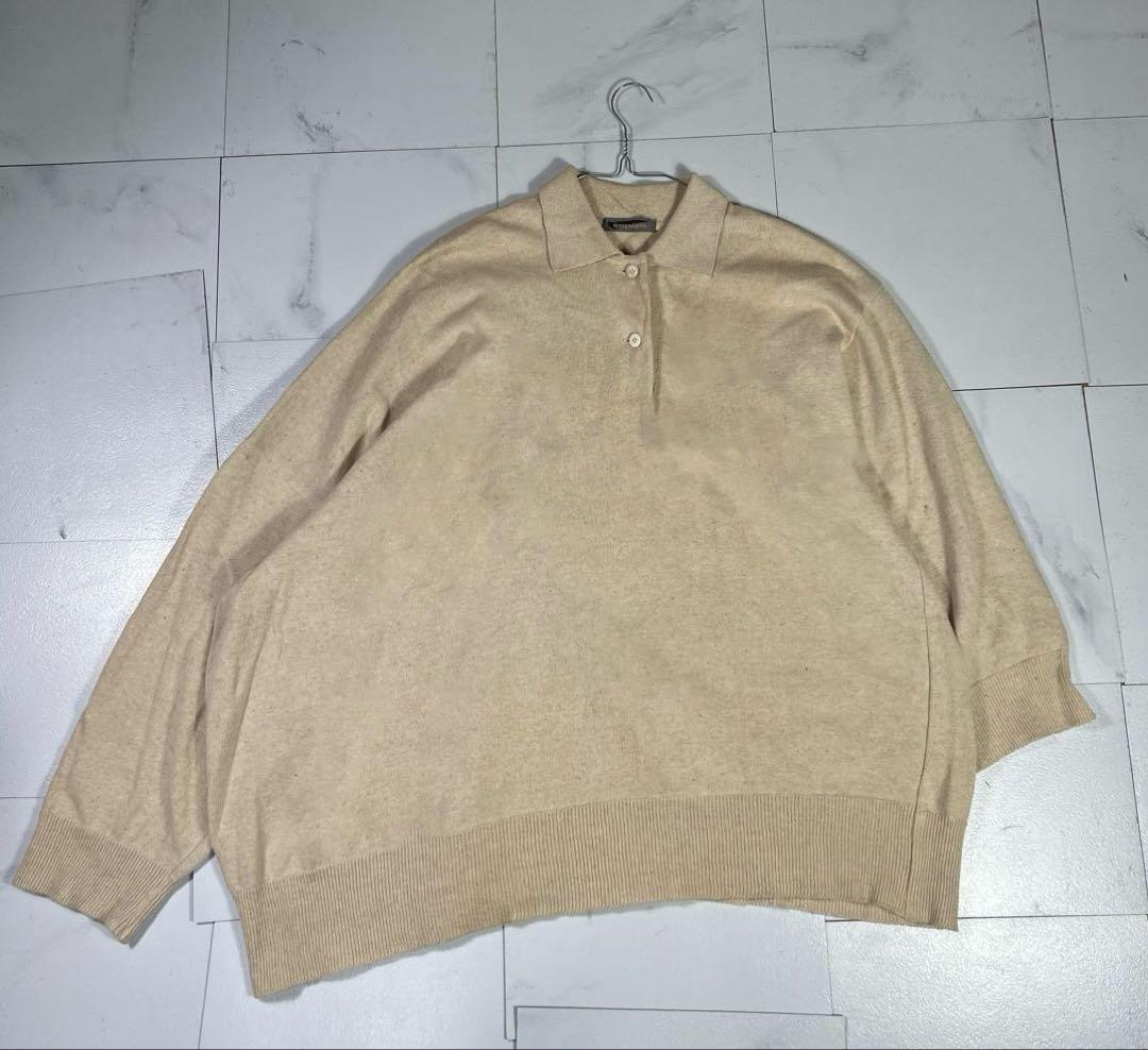 80s 筆タグissey miyake ニットポロ アシンメトリー M 変形