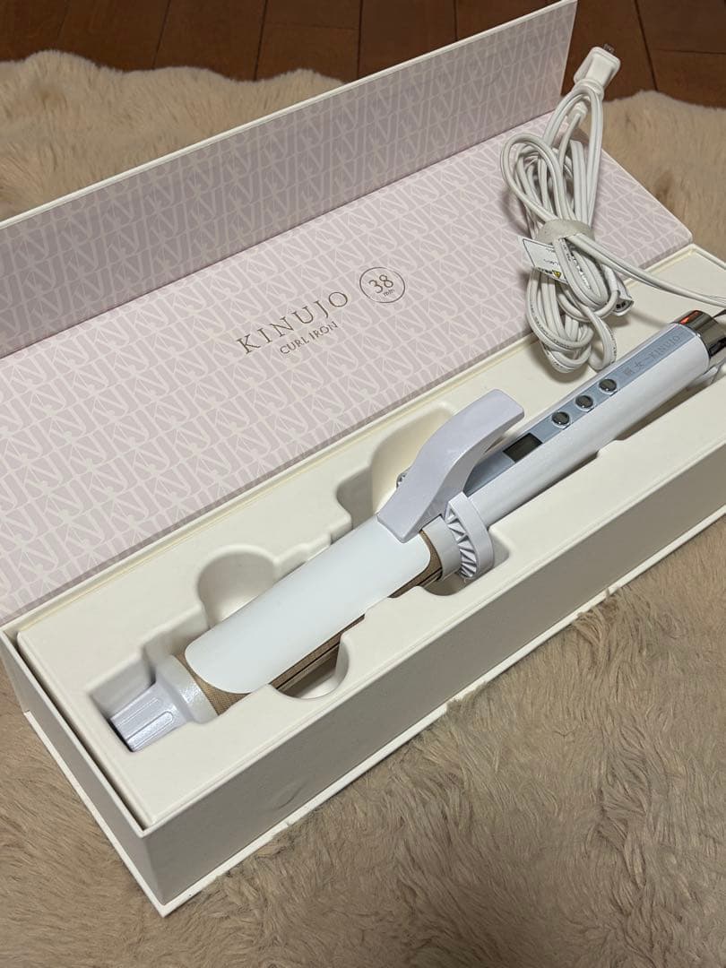 KINUJO カールヘアアイロン 38mm ホワイト 箱付き