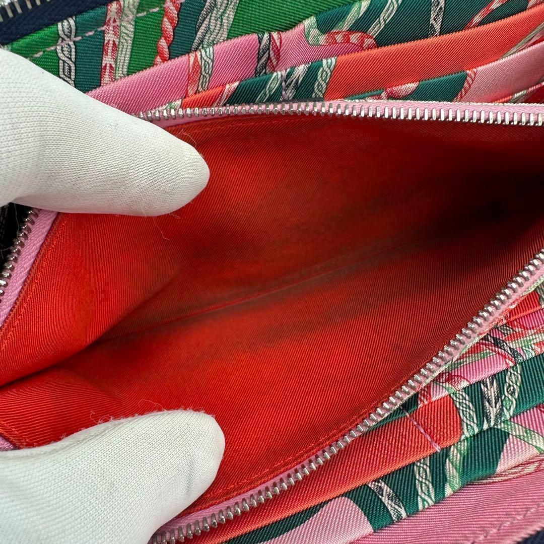 【極美品】エルメス アザップシルクイン ネイビー系 ラウンドファスナー C刻印