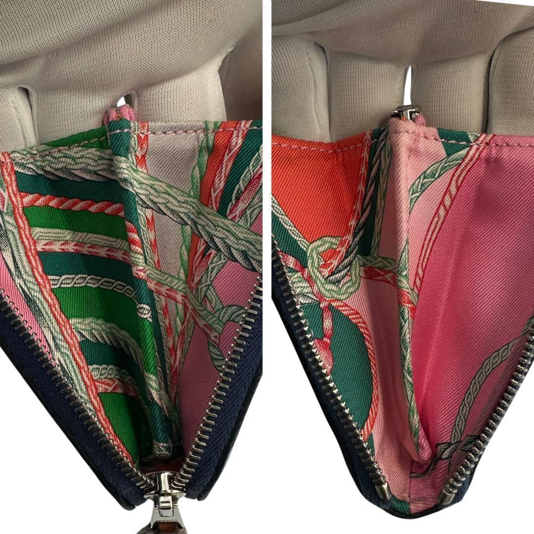 【極美品】エルメス アザップシルクイン ネイビー系 ラウンドファスナー C刻印