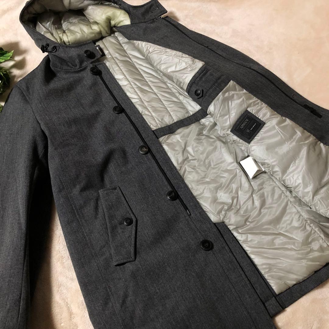 ★⁇★美品　アルマーニコレッツォーニ　ロングコート　フード付き　中綿