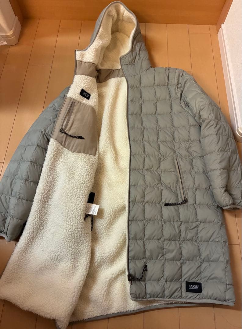 [美品]NOLLEY’S TAION別注ボア ダウンフードコート(リバーシブル)