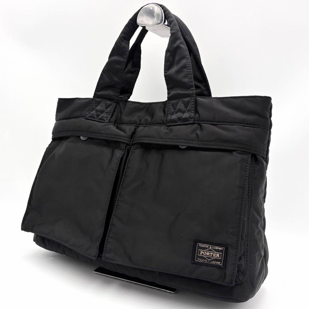 ポーター タンカー トートバッグ ハンドバッグ 黒 ナイロン 男女兼用 多機能