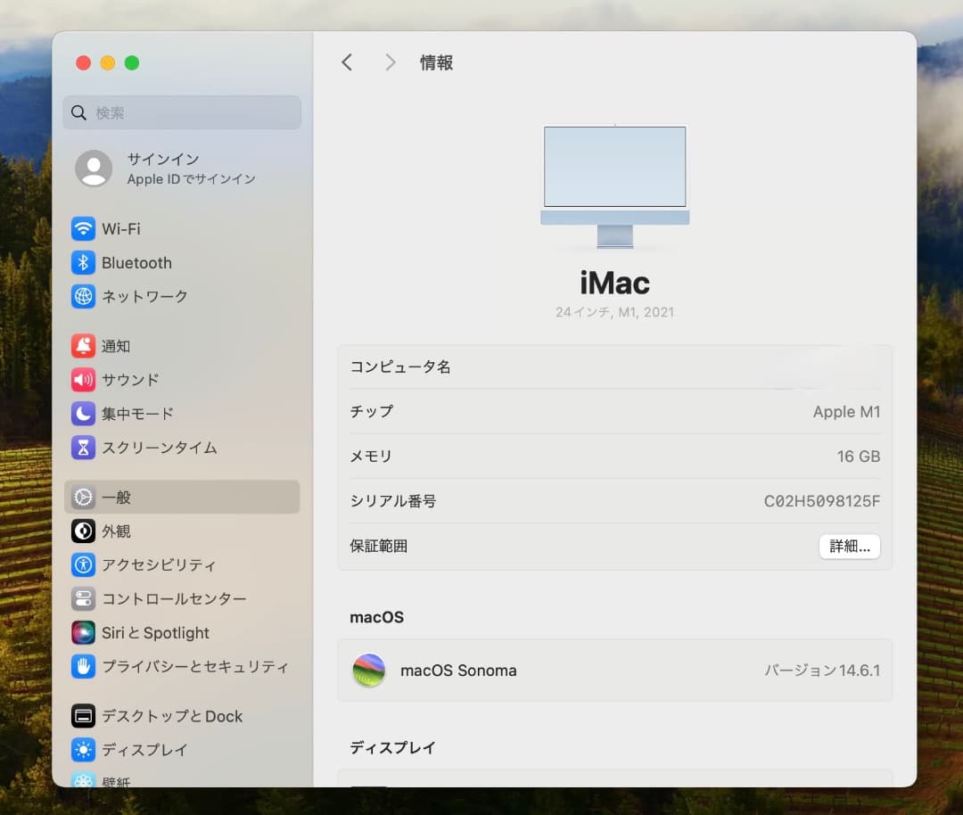 iMac M1 ブルー メモリ16GB ストレージ256GB