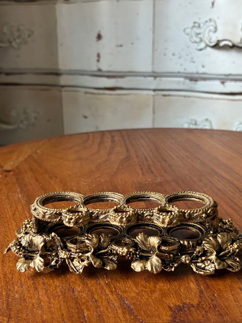 フランス　アンティーク　オルモル　リップスティック　ブラシ　ホルダー　真鍮　レア