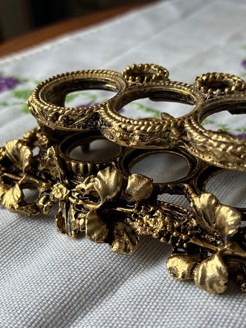 フランス　アンティーク　オルモル　リップスティック　ブラシ　ホルダー　真鍮　レア