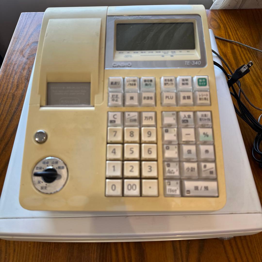 CASIO TE-340 レジスター ホワイト　サーマルペーパー3本付き