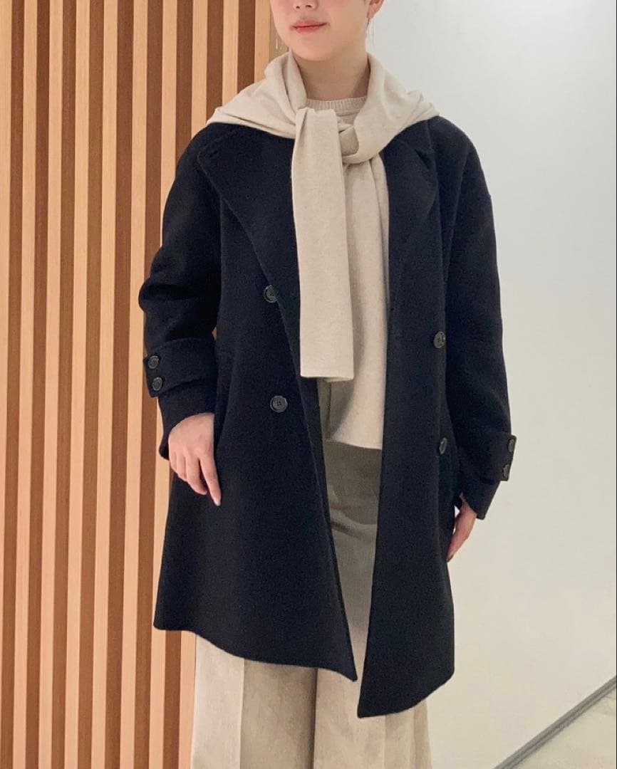 【2026SS セオリーリュクス】フードストール付きニット　カシミヤ混 M38