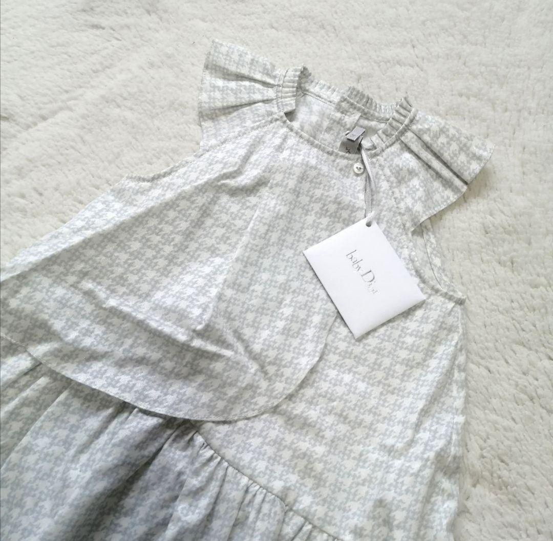 未使用タグ付☆ベビーディオール　ワンピース　パンツセット　千鳥柄　グレー　18