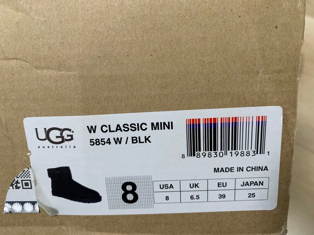 アグ UGG ムートンブーツ W CLASSIC MINI ブラック 25cm