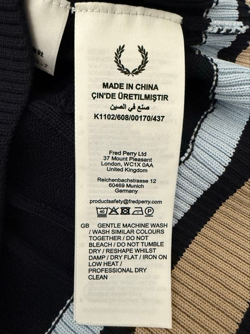 フレッドペリー　Bold Tipped Cable Knit Jumper