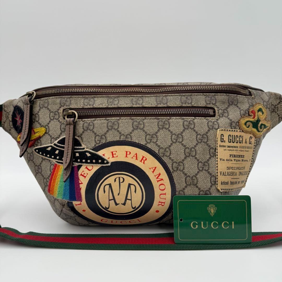高級　グッチ　クーリエ　シェリーライン GG ウエストバッグ　ボディバッグ
