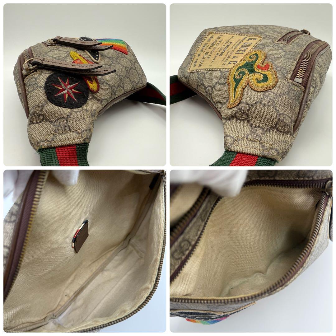 高級　グッチ　クーリエ　シェリーライン GG ウエストバッグ　ボディバッグ