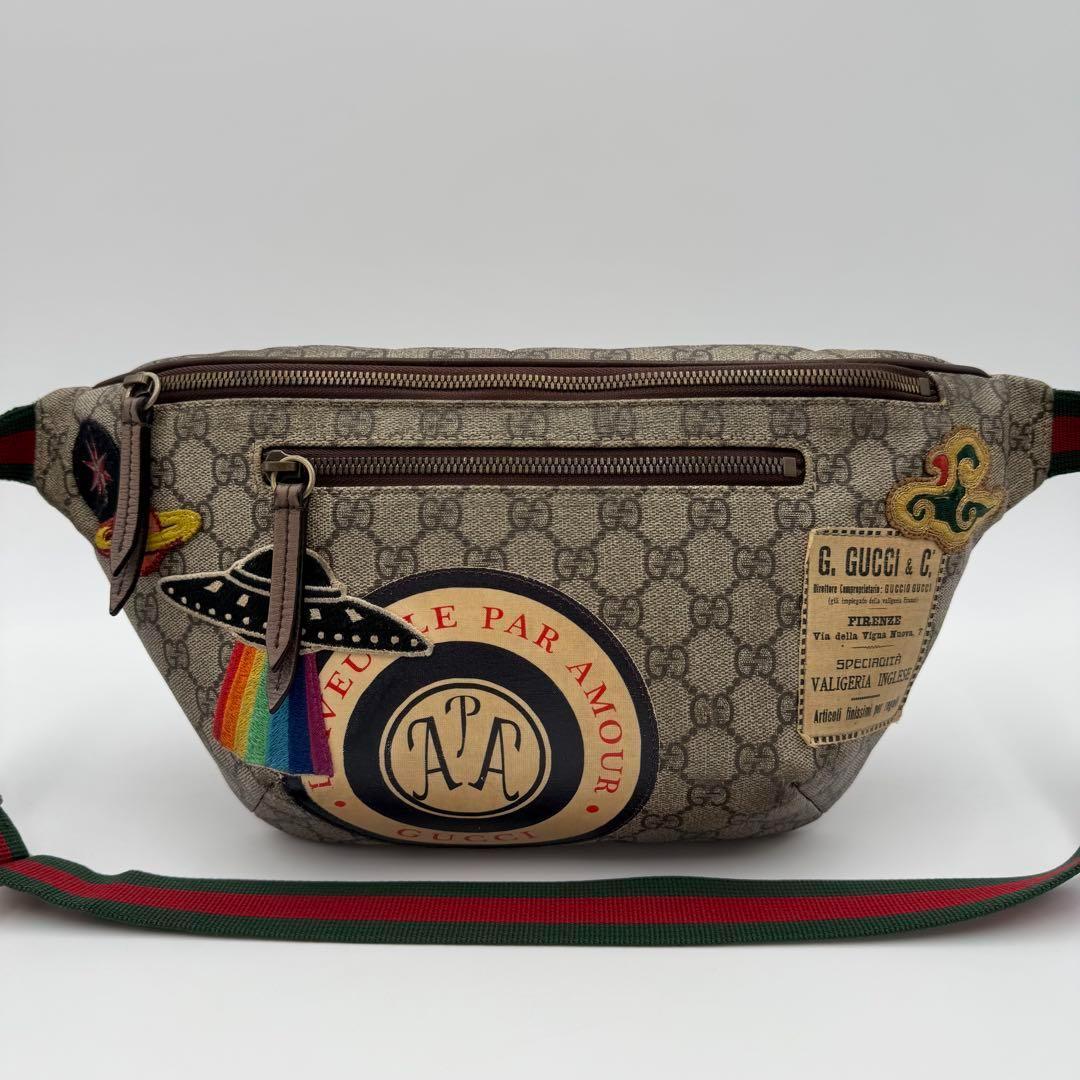 高級　グッチ　クーリエ　シェリーライン GG ウエストバッグ　ボディバッグ