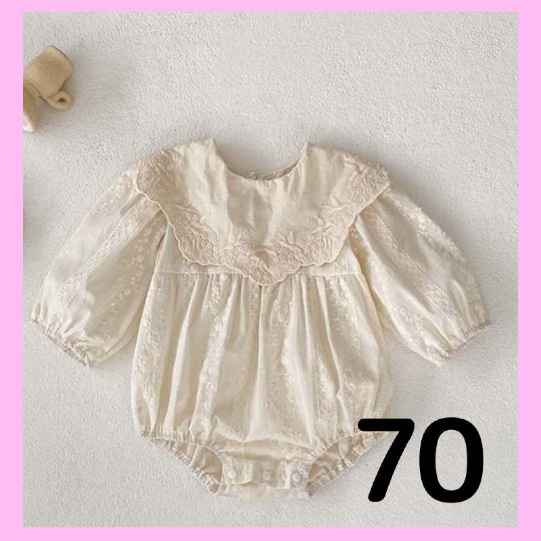 あお　ロンパース70.80.ワンピース80.90.100