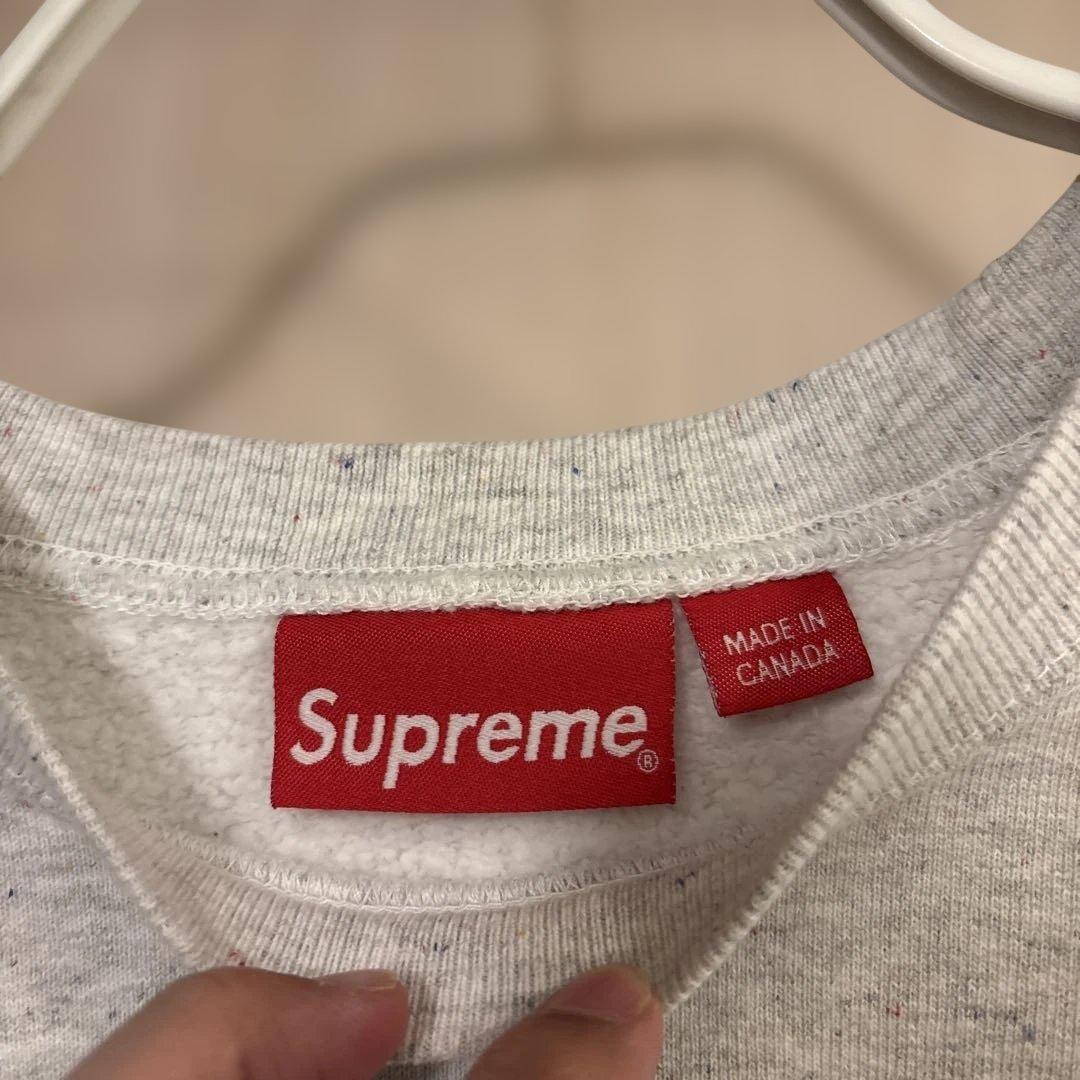 Supreme グレー クルーネックスウェット　small Box logo