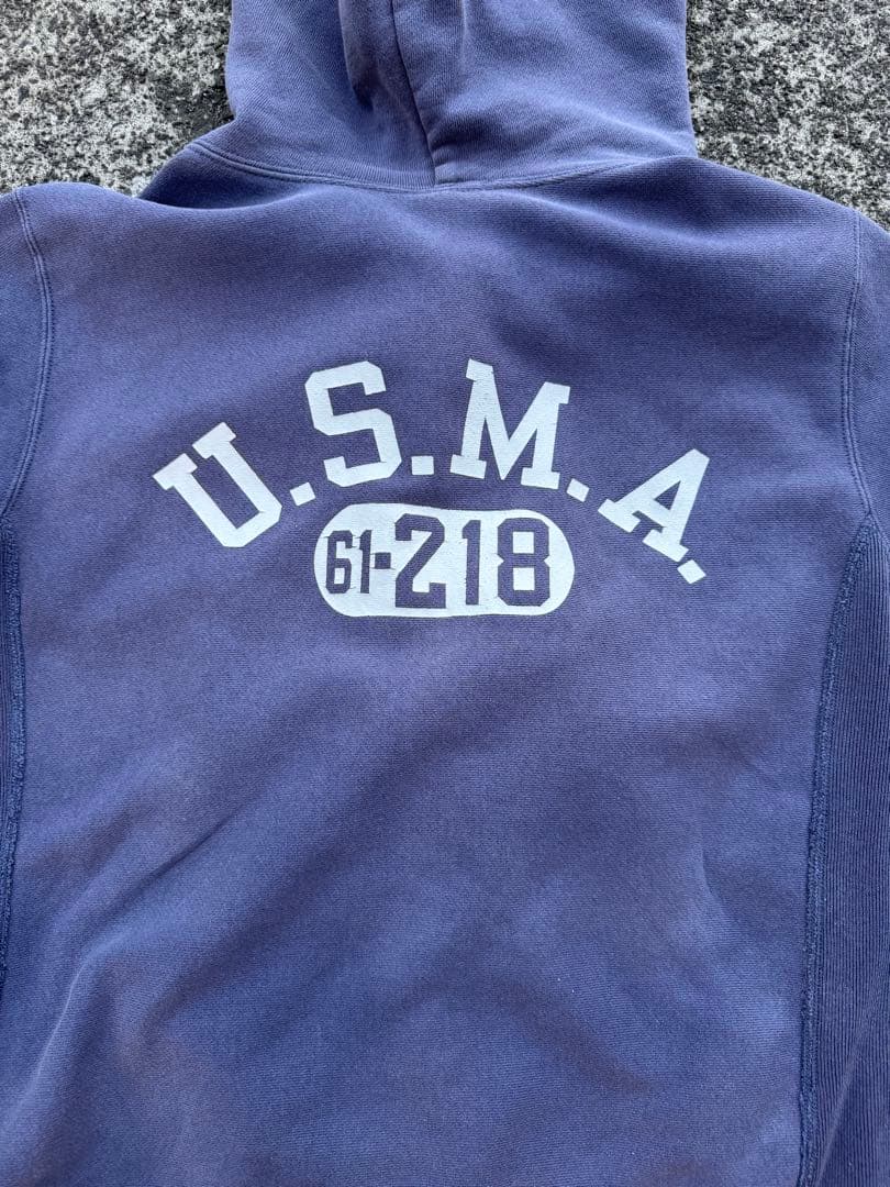 70s青単タグ復刻　ナス紺 champion リバースウィーブ　ジップパーカー