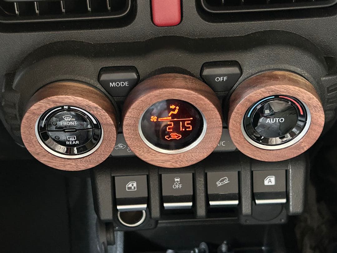 新型ジムニー ウォールナット　エアコンダイヤルリング jb64 jb74