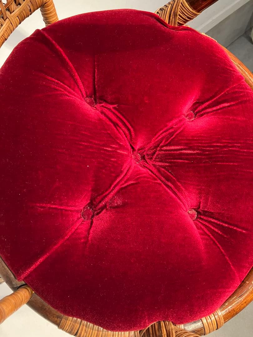 ヴィンテージ、ラタン、アームチェア、レトロ、和モダン、オールド、希少タイプ、