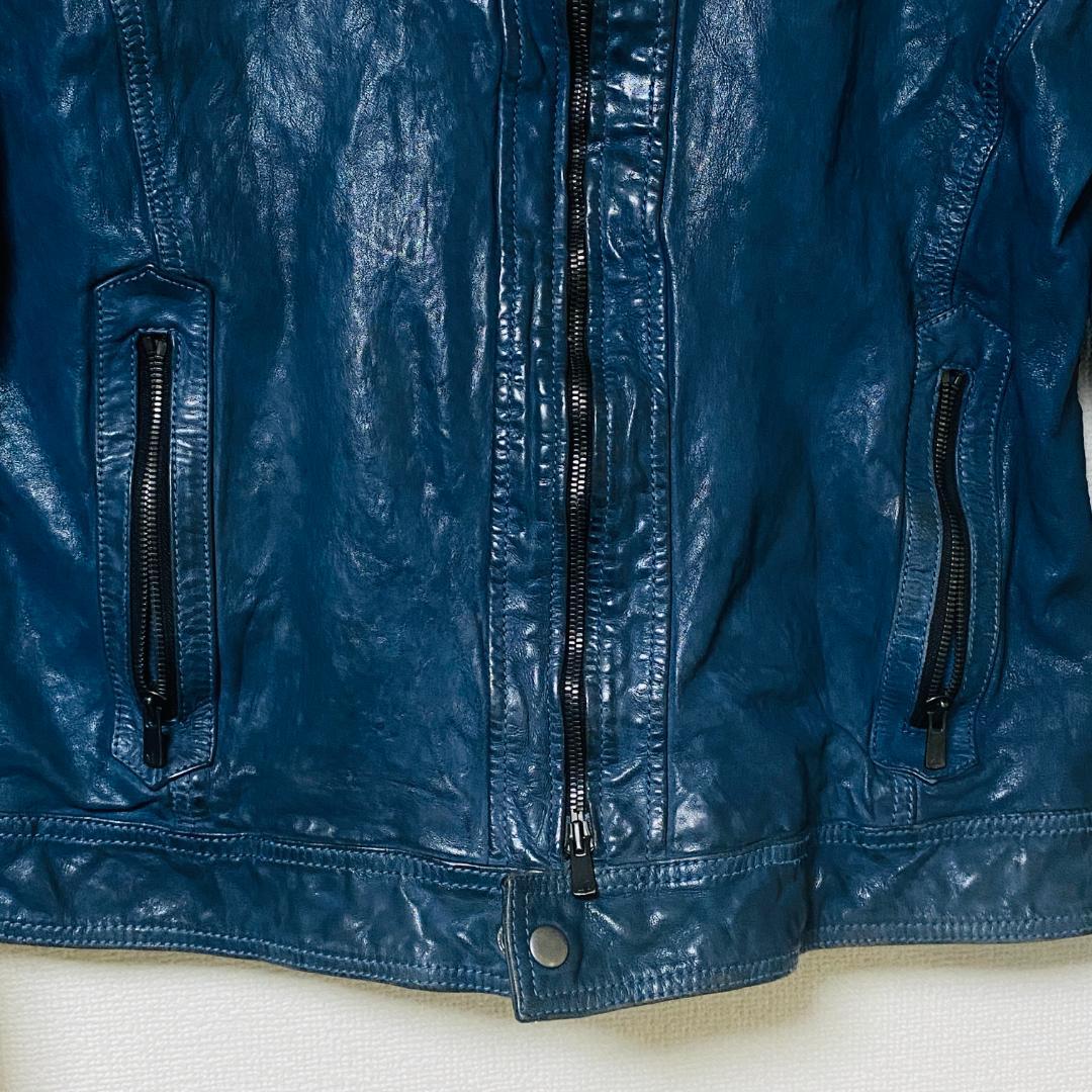 キャシージェーン シングルライダースジャケット ゴートレザー Lサイズ