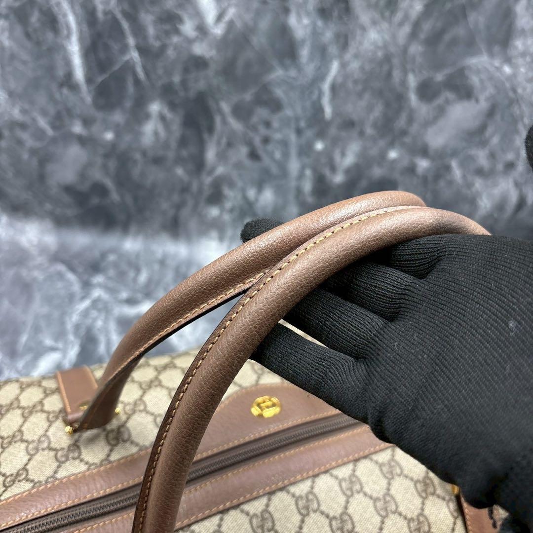 ✨美品✨GUCCI GG ボストンバッグ ベージュ ブラウン 金具 レザー ロゴ