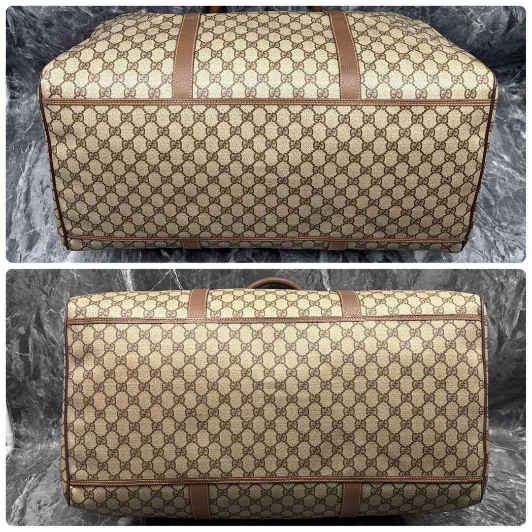 ✨美品✨GUCCI GG ボストンバッグ ベージュ ブラウン 金具 レザー ロゴ