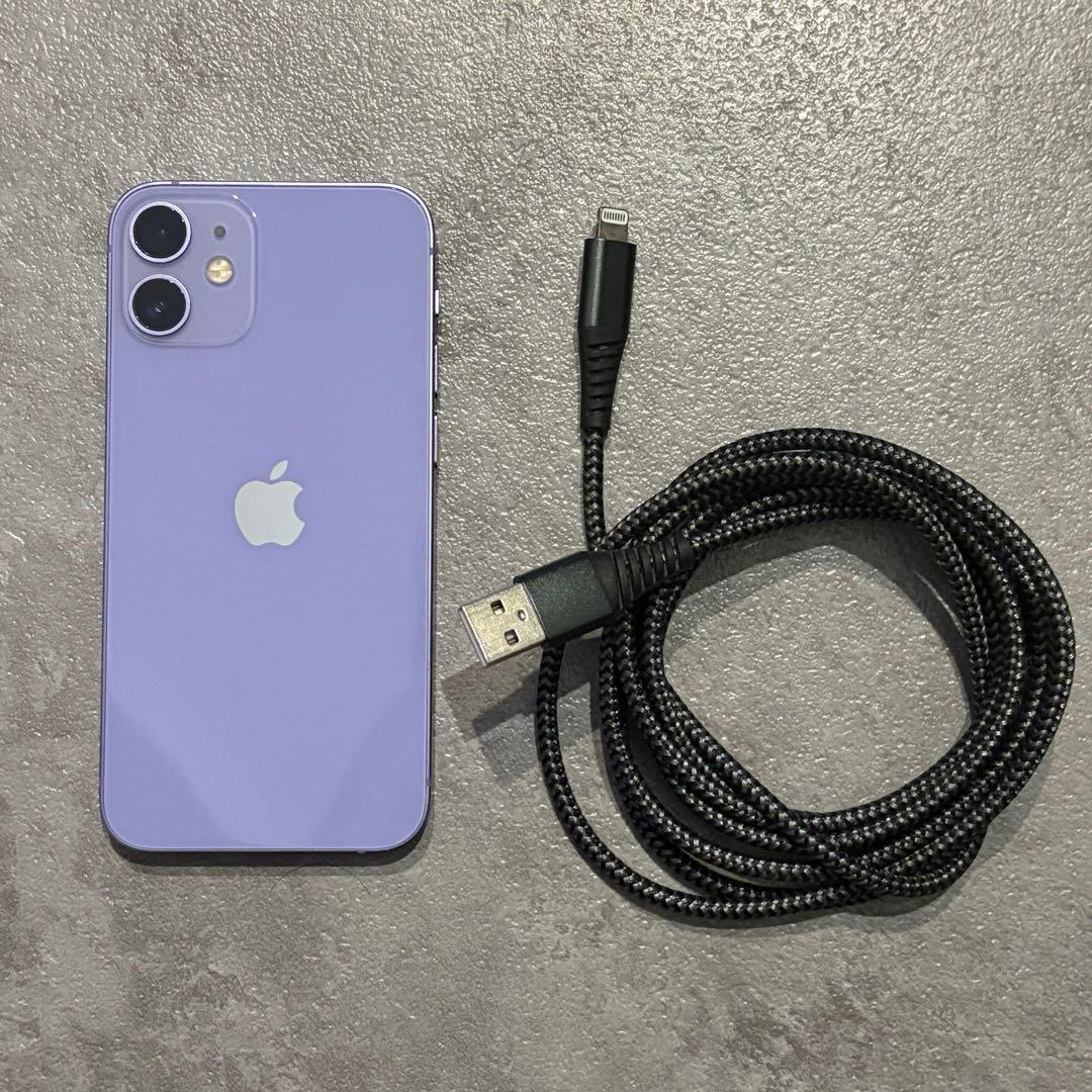 iPhone12mini・128GB・パープル・ケーブル付き