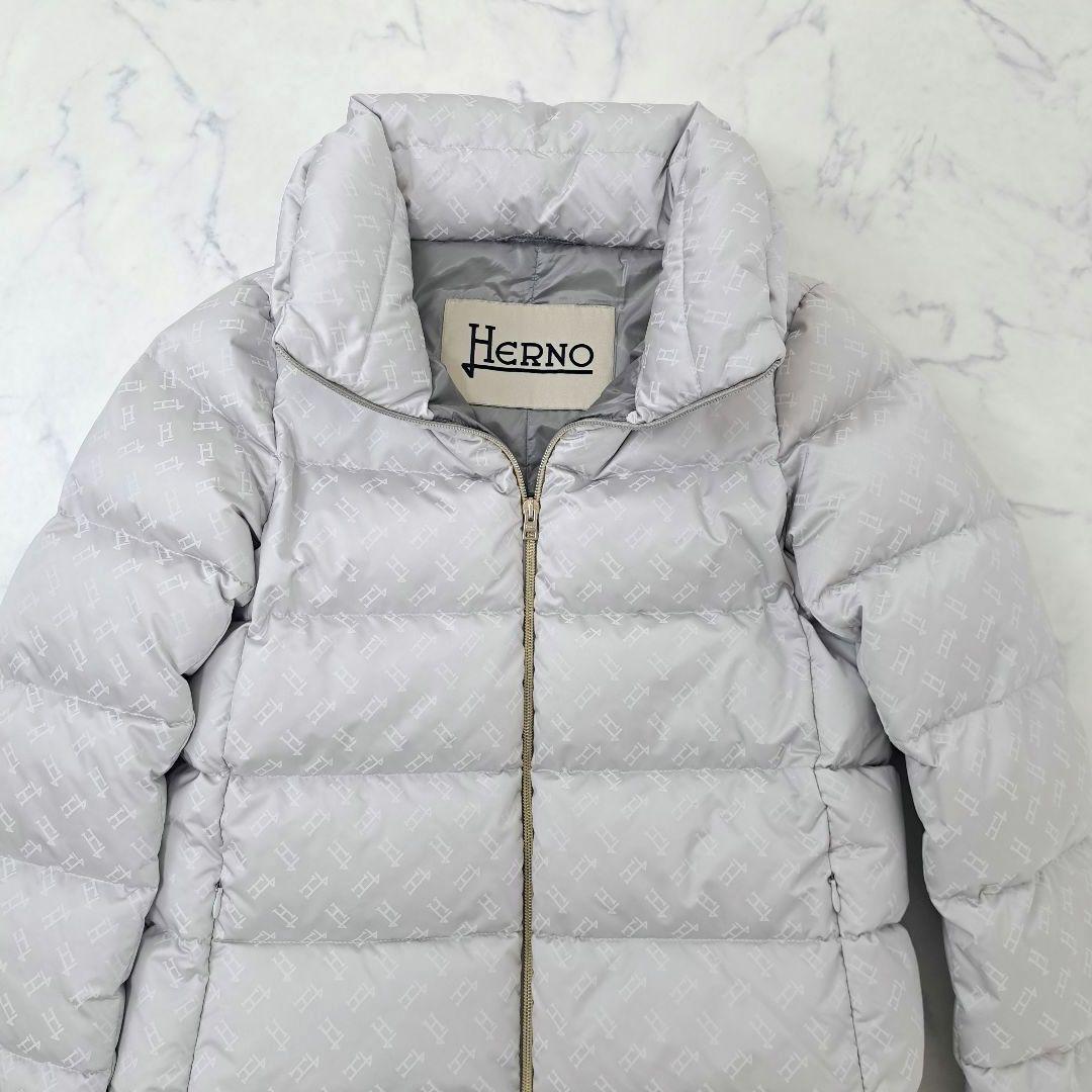 HERNO ヘルノ モノグラム 総柄 ロゴ 近年 ダウンジャケット 40