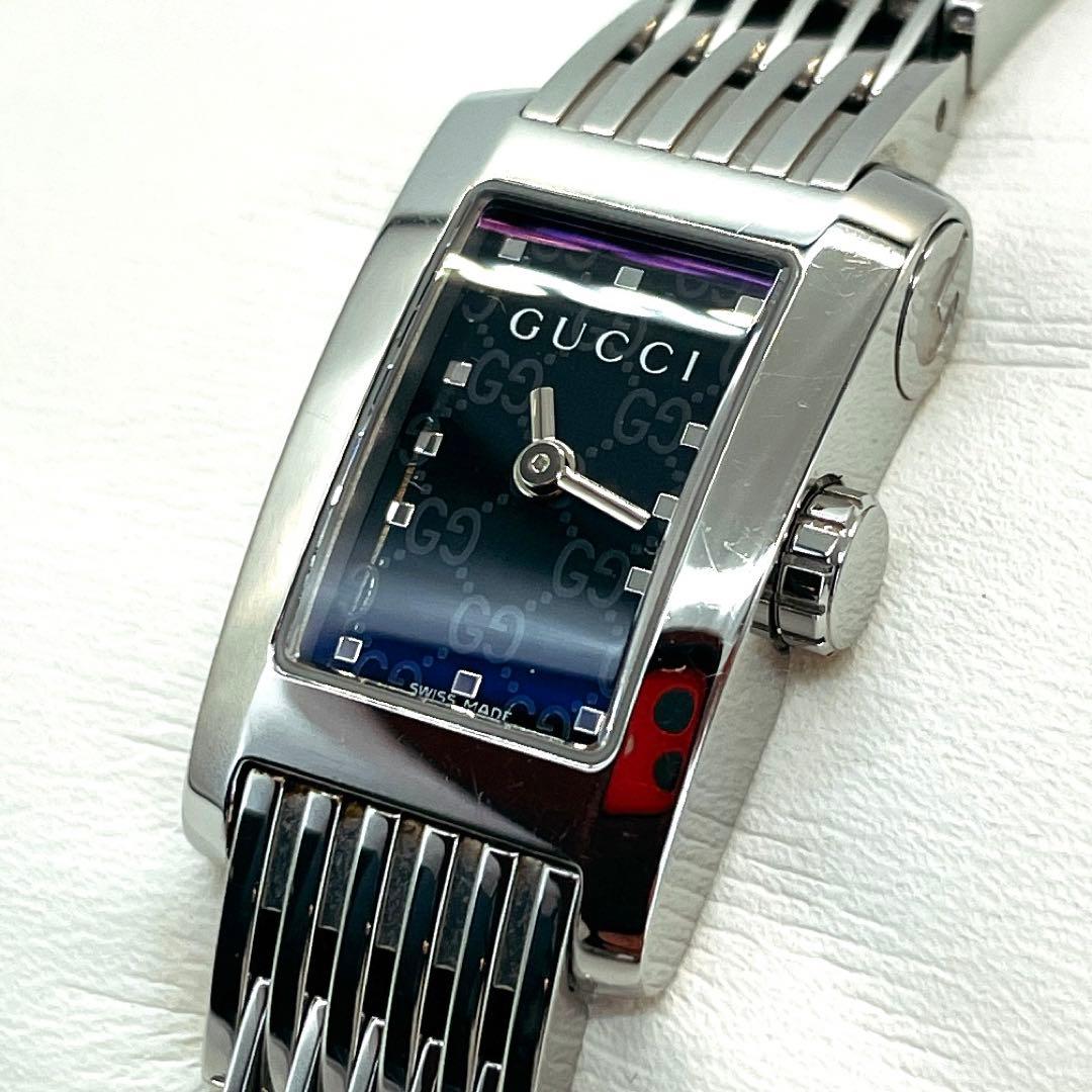 GUCCI Gメトロ レクタンブル 8600Lクオーツ 腕時計 ブラック文字盤