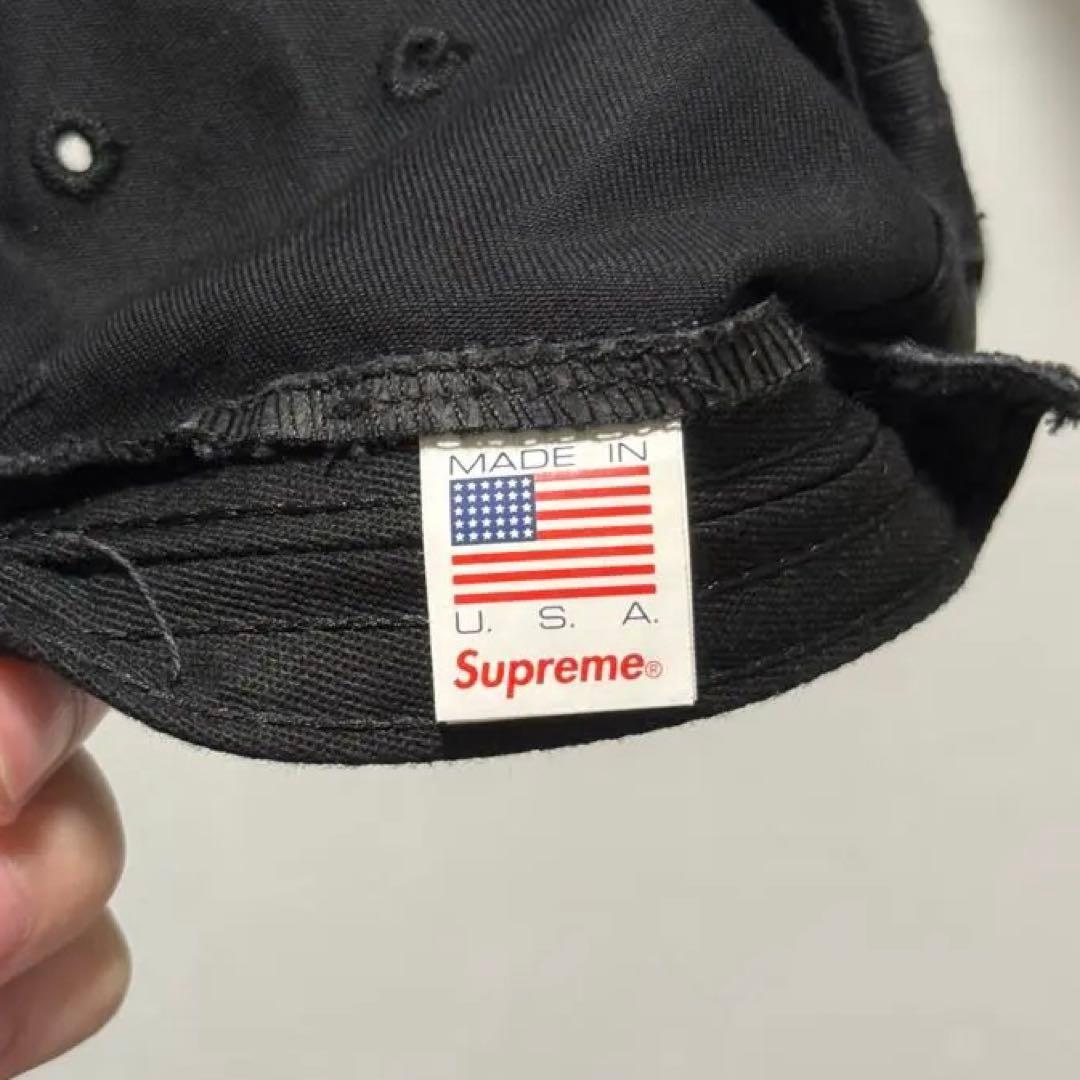 Supreme washed chino twill camp cap ブラック