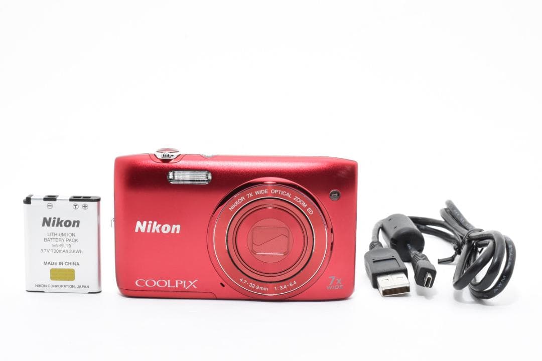 NIKON Coolpix S3400コンパクトデジタルカメラ　レッド#031