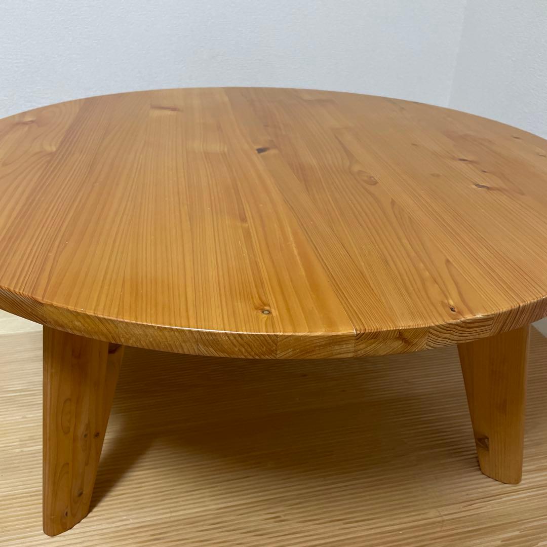 【定価の約50%OFF❗️】国産ひのき 無垢材 円形 センターテーブル 80cm
