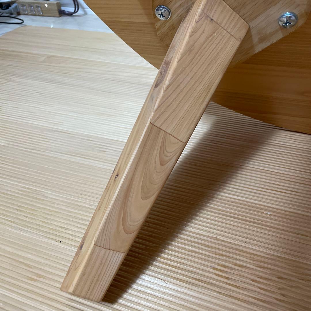 【定価の約50%OFF❗️】国産ひのき 無垢材 円形 センターテーブル 80cm