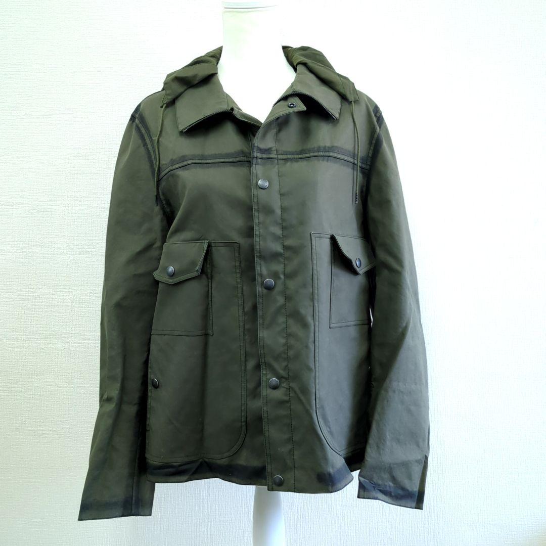 ルイヴィトン オイル フード付モノグラム柄 ミリタリージャケットカーキ 48