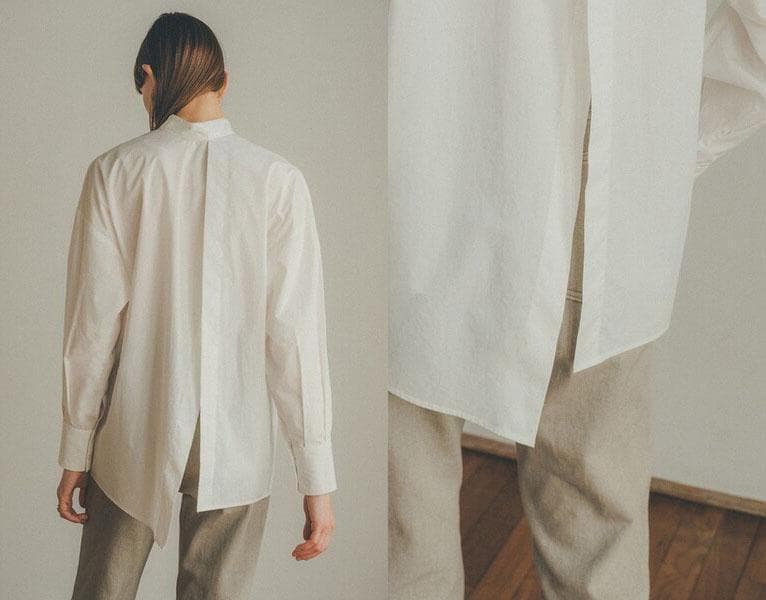 美品 CLANE 2,4万円 スリットのブラウス ホワイト クラネ B411