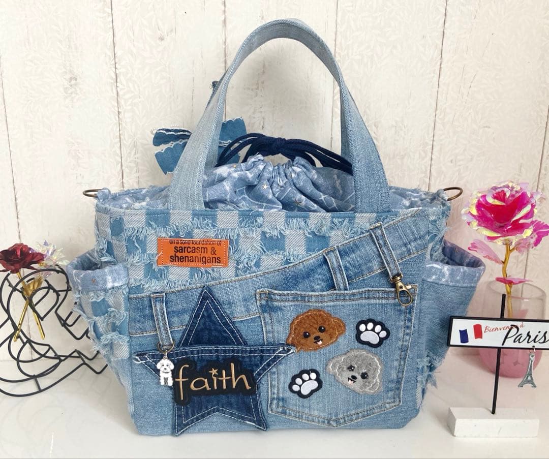 デニムリメイクバック　トイプードル