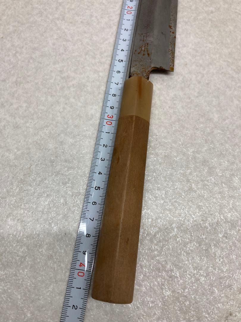 築正本 フグ引き包丁 研ぎ済 水牛柄 刺身包丁 ふぐ引き 全長約41cm