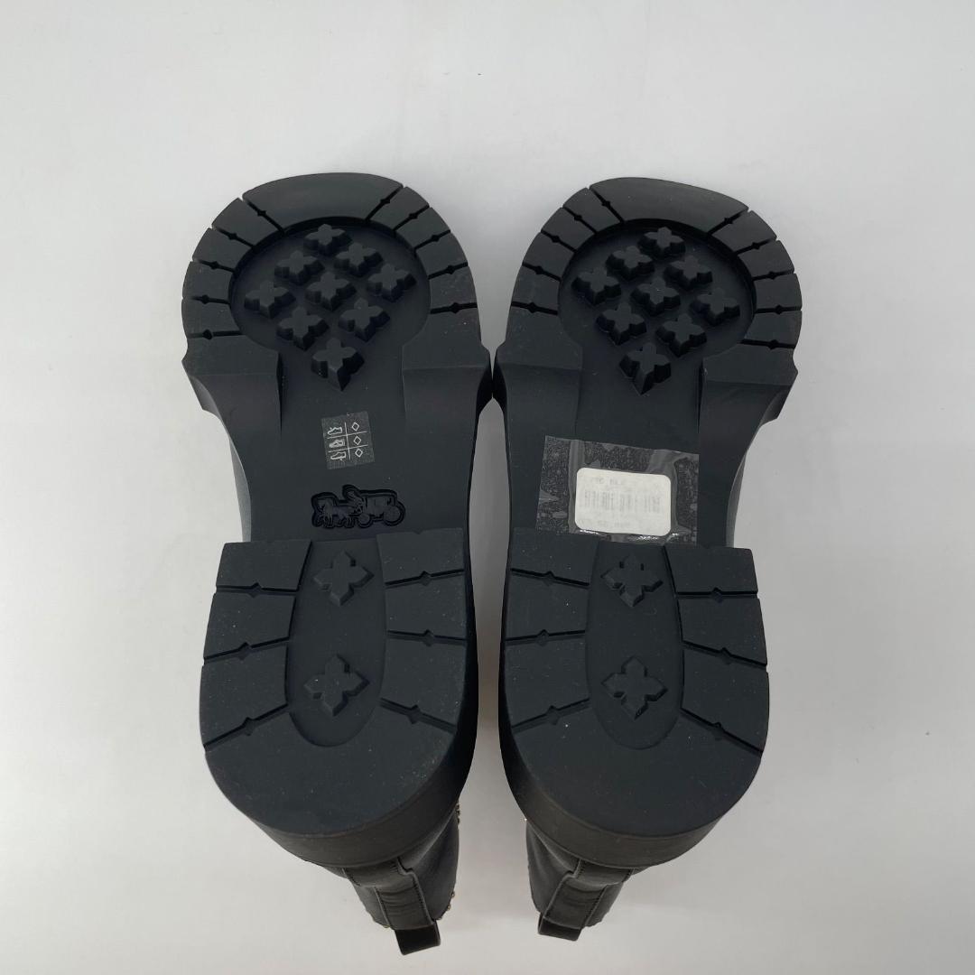 17113✨新品✨COACH ビジュー ショート サイドゴアブーツ 黒 レザー